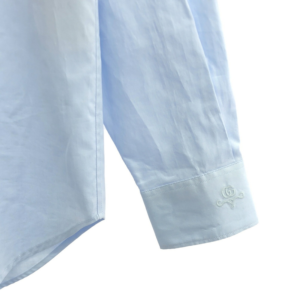 Gucci Long Oxford Tops Clothing Shirt Sleeve Blue View 3
